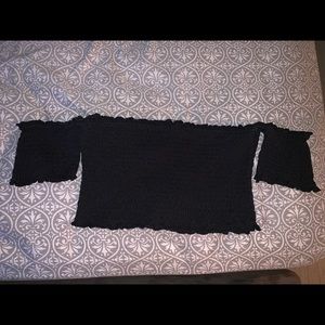 black cropped off the shoulder